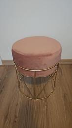 Poef (roze met messing goud), Huis en Inrichting, Banken | Voetenbanken en Poefen, Ophalen, Minder dan 50 cm, Rond, Nieuw