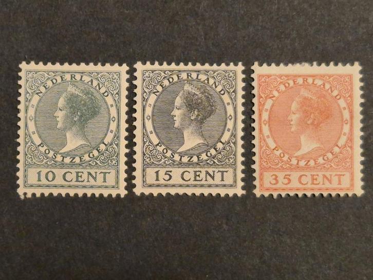 Nederland NVPH 136 t/m 138 "Tentoonstellingszegels" 1924, Postzegels en Munten, Postzegels | Nederland, Postfris, T/m 1940, Ophalen of Verzenden