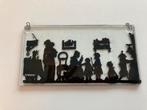 Knipkunst in glas - Huiskamertafereel, Verzamelen, Ophalen of Verzenden, Gebruikt