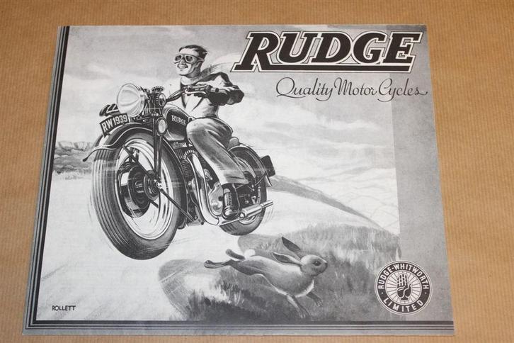 Zeldzame folder - Rudge Motor Cycles - Ca 1940 !!, Boeken, Motoren, Zo goed als nieuw, Ophalen of Verzenden