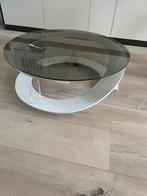 Pastoe Salon koffietafel rond Vintage jaren 70 hout glas, Ophalen, Gebruikt, Rond, 50 tot 100 cm