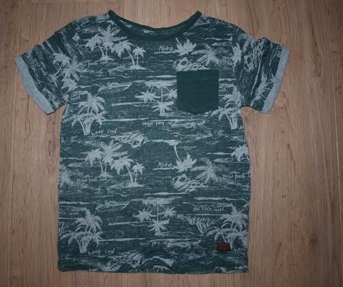 Groen T-Shirt Palmbomen (122), Kinderen en Baby's, Kinderkleding | Maat 122, Gebruikt, Jongen, Shirt of Longsleeve, Ophalen of Verzenden