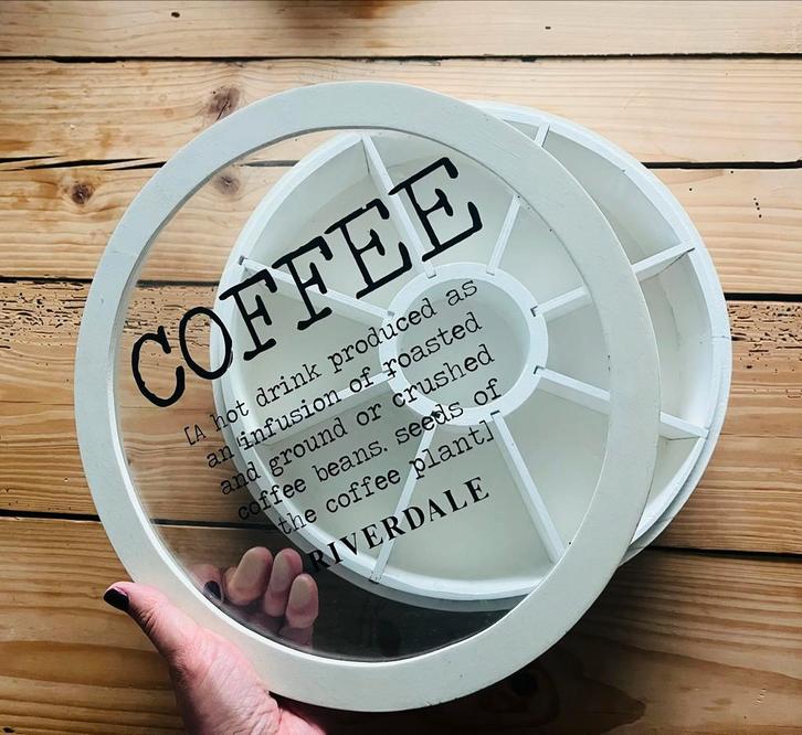 Riverdale koffie- en theebox met glazen deksel, Huis en Inrichting, Keuken | Servies, Zo goed als nieuw, Overige typen, Overige stijlen