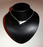 Ketting Zilver 925 goud met diamant modern choker, Nieuw, Ophalen of Verzenden, Met edelsteen, Zilver