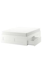 Brimnes ikea bed met lades 160x200, Huis en Inrichting, Slaapkamer | Bedden, Ophalen, Wit, Tweepersoons, Zo goed als nieuw