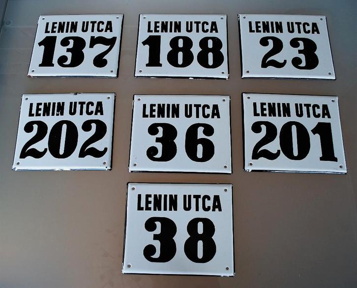 Lenin Emaillen Straatnaam Borden Origineel 10 verschillende, Antiek en Kunst, Curiosa en Brocante, Ophalen of Verzenden