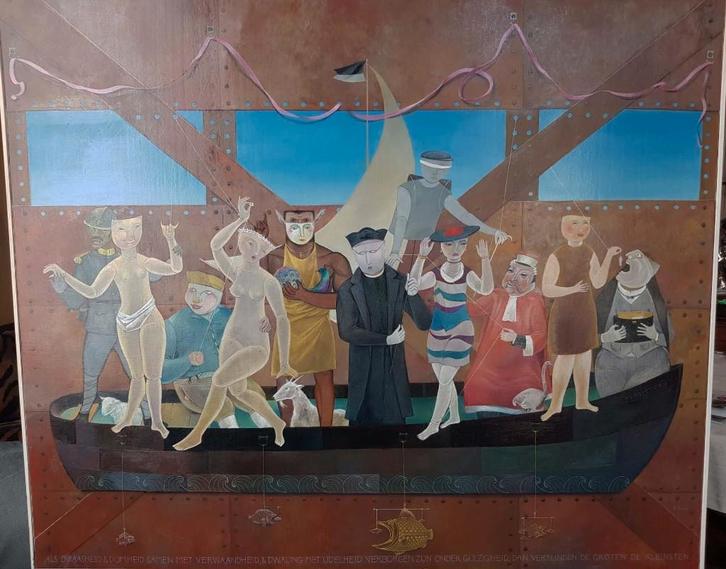 Frans Van Loock schilderij olie op doek., Antiek en Kunst, Kunst | Schilderijen | Klassiek, Ophalen