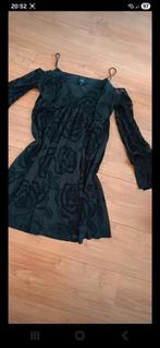 Nieuw zwart 2 laags bewerkt tuniek jurkje, maat XL, Maat 42/44 (L), Nieuw, Ophalen of Verzenden, Onder de knie