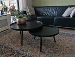 Mooie zwarte ronde WOOOD Mesa salontafeltjes (set XL+L), Huis en Inrichting, Tafels | Salontafels, Ophalen, 50 tot 100 cm, Rond