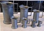 7-Delige set Tinnen Maatbekers van 1 liter tot 1/80 liter, Antiek en Kunst, Antiek | Tin, Ophalen of Verzenden