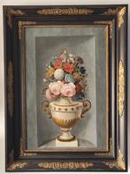 Antiek schilderij: Empire bloemstilleven in lijst (bloemen), Ophalen