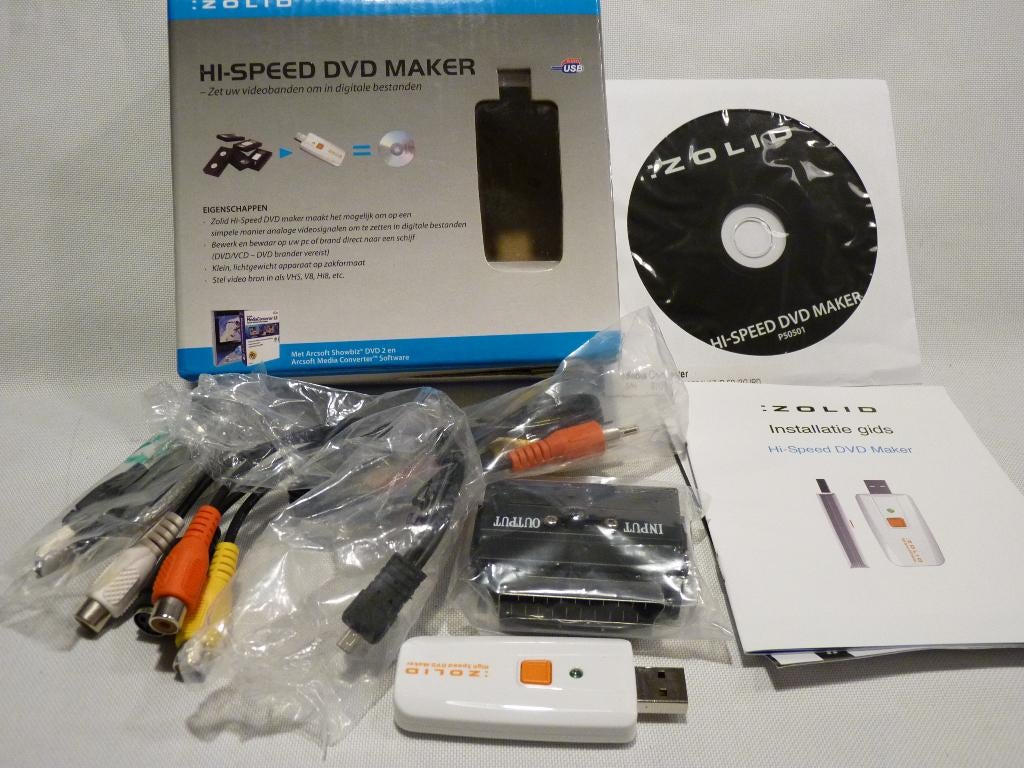 Zolid HI-speed DVD-maker. Videograbber met accesoires, Audio, Tv en Foto, Converters, Zo goed als nieuw, Ophalen of Verzenden