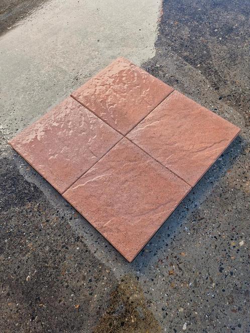 Rode betontegels. 50x400x400mm 175 stuks 28m2, Tuin en Terras, Tegels en Klinkers, Zo goed als nieuw, Terrastegels, Beton, 10 m² of meer