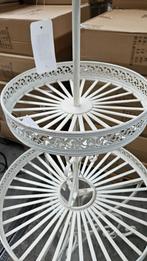 ETAGÈRE / PLANTENREK / WHITE / ROND, Tuin en Terras, Tuinbeelden, Huis en tuin decoratie Marie, Nieuw, Metaal, Info@huisentuindecoratiemarie.nl