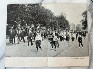 Klapkaart ansichstkaart Zwolle eerste regiment Huzaren beschikbaar voor biedingen