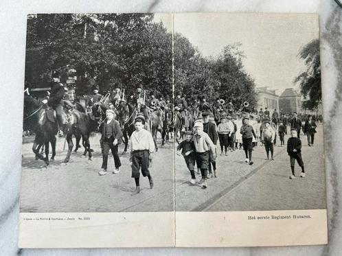 Klapkaart ansichstkaart Zwolle eerste regiment Huzaren, Verzamelen, Ansichtkaarten | Nederland, Ongelopen, Gelderland, Voor 1920