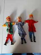 3 vintage houten poppenkastpoppen, handgemaakt, zeldzaam, Kinderen en Baby's, Speelgoed | Poppen, Overige typen, Ophalen of Verzenden