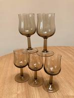 5 vintage rookglas port of sherry glazen Luminarc, Huis en Inrichting, Glas of Glazen, Ophalen of Verzenden, Effen, Glas