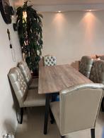 6 stoelen en tafel 160 cm, Huis en Inrichting, Ophalen of Verzenden, Zo goed als nieuw, 4 tot 6 stoelen