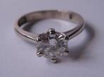 GOUD - GOUDEN RING m. TOP BRILJANT 1.06 CRT VSI KLEUR D !!, 18 tot 19, Verzenden, Wit, Met edelsteen