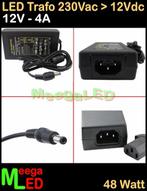 LED Trafo Voeding Adapter Driver - 230V > 12V - 4A = 48W - S, Ophalen of Verzenden, Nieuw, LEDtrafo