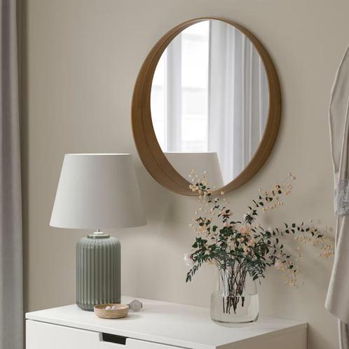 IKEA STOCKHOLM Spiegel met Plankje – (60cm Walnootfineer), Huis en Inrichting, Woonaccessoires | Spiegels, Zo goed als nieuw, 50 tot 75 cm
