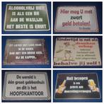 Wandborden met teksten €7.50 per stuk., Ophalen of Verzenden, Nieuw, Reclamebord
