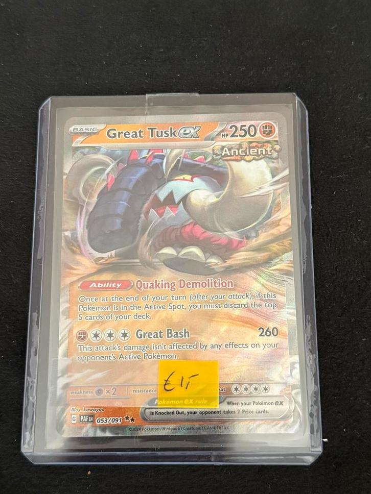 Great tusk ex Pokemon kaart PAF 053, Hobby en Vrije tijd, Verzamelkaartspellen | Pokémon, Nieuw, Losse kaart, Foil, Ophalen of Verzenden
