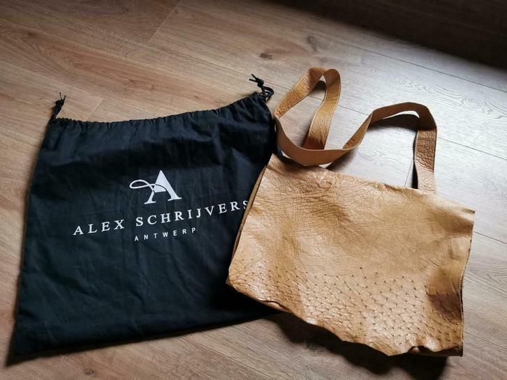 Alex Schrijvers Antwerp schoudertas, laptoptas, struisvogel, Sieraden, Tassen en Uiterlijk, Tassen | Damestassen, Zo goed als nieuw
