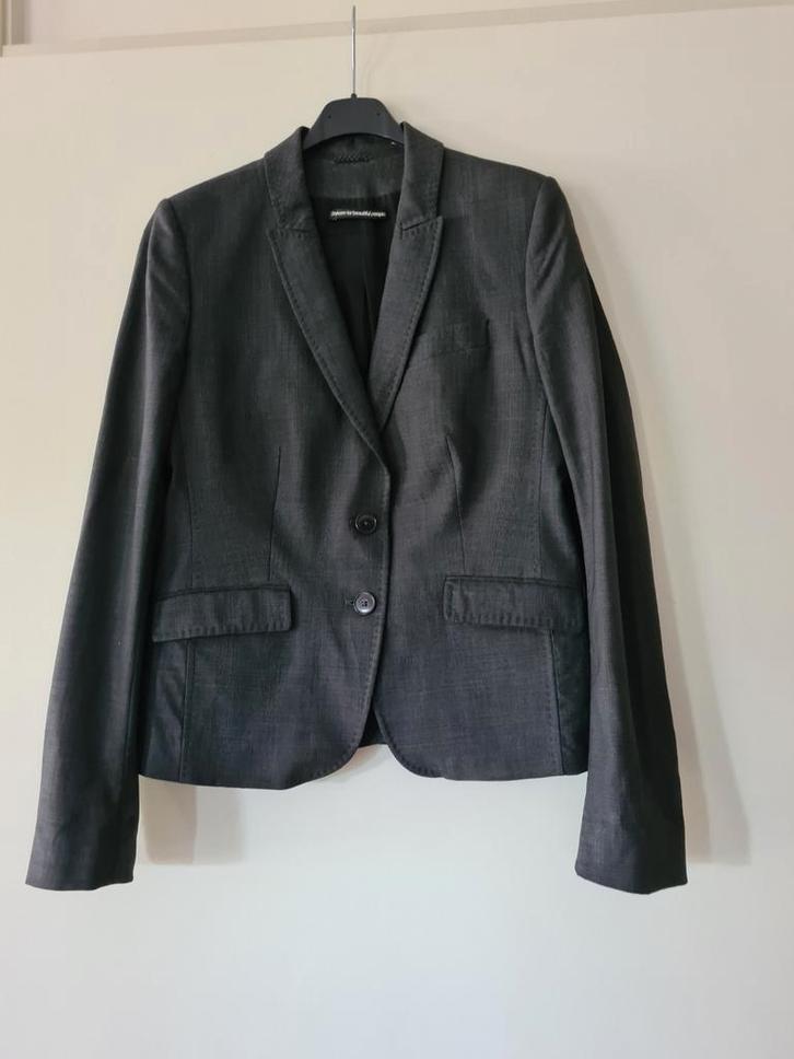 Drykorn for beautiful People blazer wol grijs ruit 4 L M, Kleding | Dames, Jasjes, Kostuums en Pakken, Zo goed als nieuw, Jasje