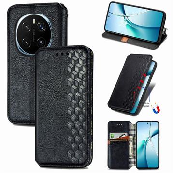 Luxe PU Lederen Wallet Case Set voor Honor Magic7 Pro _Zwart beschikbaar voor biedingen