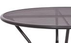 Tuintafel grijs metaal rond 105 cm model Nordic, Tuin en Terras, Ophalen of Verzenden, Nieuw