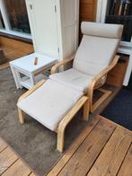 Ikea Poang Stoel met Voetenbank, Huis en Inrichting, Ophalen, Hout, Gebruikt, 50 tot 75 cm