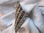 Prachtige Super Grote Zilveren Ring met Granaten en Markes, Ophalen of Verzenden, Zilver, Ring, Met edelsteen