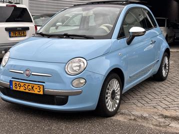 Fiat 500 1.2 Lounge Azzurro blue, Clima NW Apk Schuif dak  beschikbaar voor biedingen
