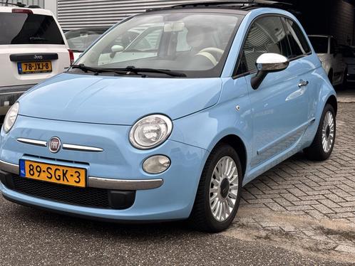 Fiat 500 1.2 Lounge Azzurro blue, Clima NW Apk Schuif dak, Auto's, Fiat, Bedrijf, ABS, Airbags, Airconditioning, Bluetooth, Elektrische buitenspiegels
