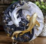 Vintage rond metalen bord Yin Yang Karpers (20cm), Ophalen of Verzenden, Nieuw