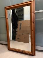 Grenen spiegel met facet geslepen glas, Ophalen, Zo goed als nieuw, Minder dan 100 cm, Rechthoekig