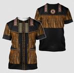 Heren western t-shirt 7 / cowboy franjes linedance shirt, Nieuw, Zwart, Verzenden