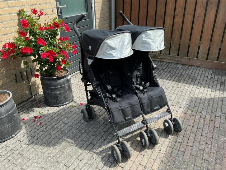 Maclaren Twin Techno Buggy izgst., Kinderen en Baby's, Buggy's, Gebruikt, Maclaren, Duomodel, Regenhoes, Verstelbare rugleuning