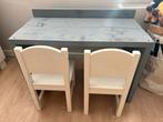 Steigerhouten Kinderbureau met Stoeltjes, Ophalen, Zo goed als nieuw, Tafel(s) en Stoel(en)