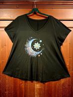 zwart v-hals shirt maan mandala ster print 48/50, Ophalen of Verzenden, Nieuw, Zwart, Shirt of Top