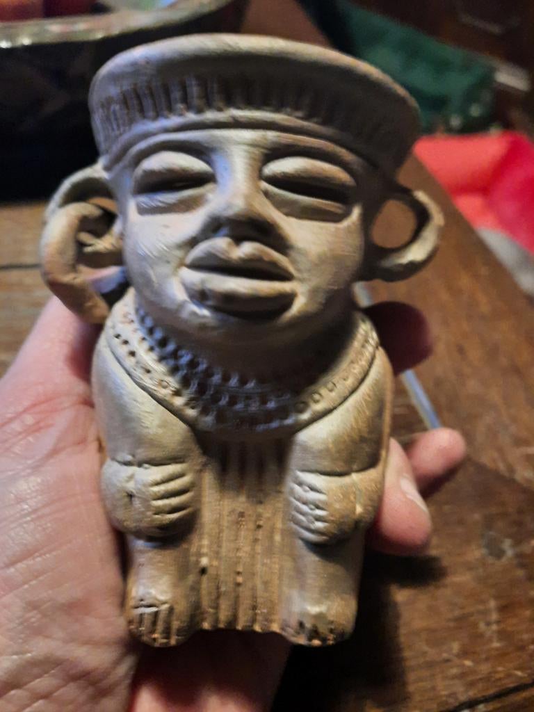 Precolumbiaans beeldje vaas terracotta, Ophalen of Verzenden, Zo goed als nieuw