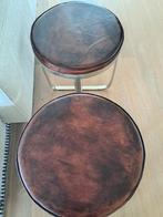 Bijzettafels 2 stuks, Huis en Inrichting, Minder dan 55 cm, Metaal of Aluminium, Rond, Zo goed als nieuw