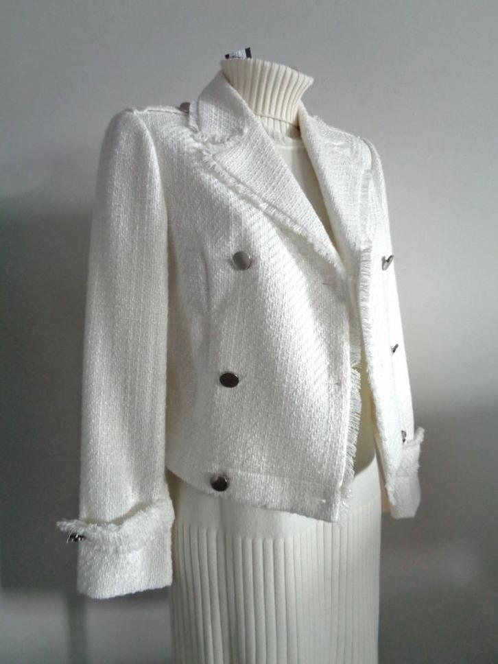 SCEE by Twin Set doublebreasted roomwit jasje Large NIEUW, Kleding | Dames, Jasjes, Kostuums en Pakken, Nieuw, Jasje, Maat 38/40 (M)