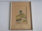 Lithografie Wipwatermolen Schoonhoven (Gratis Verzending)., Ophalen