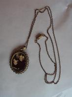 nostalgisch portretje aan ketting, Ophalen of Verzenden, Gebruikt, Overige materialen, Met hanger