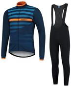 Fietskledingset Rogelli Stripe Blauw/Oranje l, Verzenden, Info@gowapromotions.com, Nieuw, 4838gt