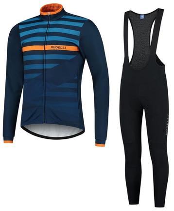  Fietskledingset Rogelli Stripe Blauw/Oranje l beschikbaar voor biedingen