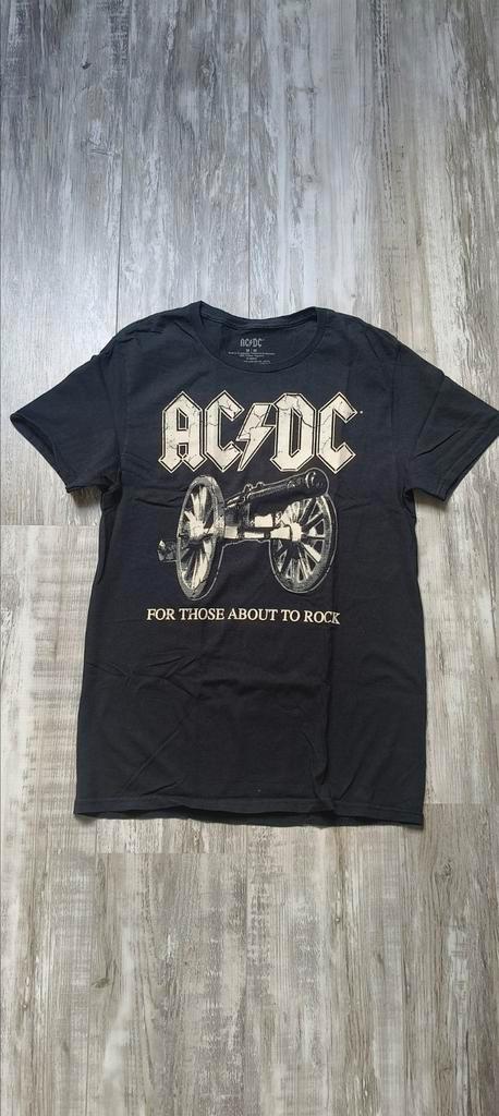 AC/DC T-Shirt - Bandshirt - For Those About To Rock ', Kleding | Heren, T-shirts, Zo goed als nieuw, Maat 48/50 (M), Zwart, Ophalen of Verzenden